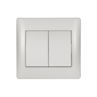 RHYME TWO BUTTONS ONE WAY SWITCH WHITE METALLIC