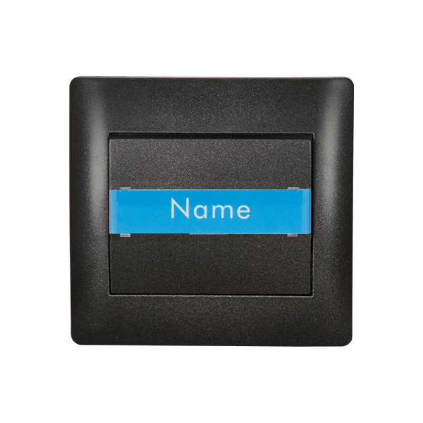 RHYMEDOOR BELL SWITCH WITH NAME CARD GRAPHITE METALLIC
