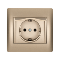 RHYME GERMAN TYPE SOCKET WITH COVER CHAMPAGNE METALLIC