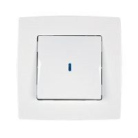 CITY ONE BUTTON WITH LIGHT TWO WAY SWITCH WHITE METALLIC