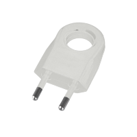 TWO PIN PLUG WITH EXTRACTION RING 6A WHITE   