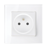 FRENCH TYPE SOCKET 16A GLASS FRAME WHITE