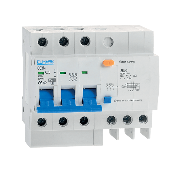 COMBINED RESIDUAL CURRENT DEVICE JEL6 C25 3P 25A/30MA