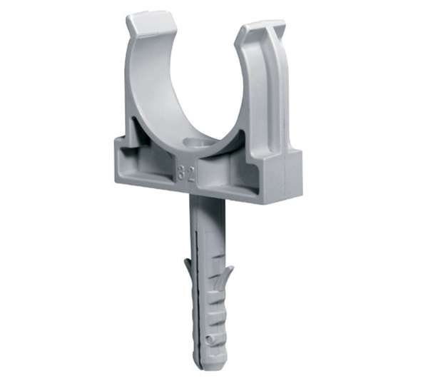 PVC CONDUIT CLIPS WITH PLUG AND STEEL SCREW ЕСS Ф16 x 100