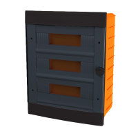 PLASTIC BOX FOR FLUSH MOUNTING 36 WAY (3X12), BLACK                                                                                                                                                                                                            