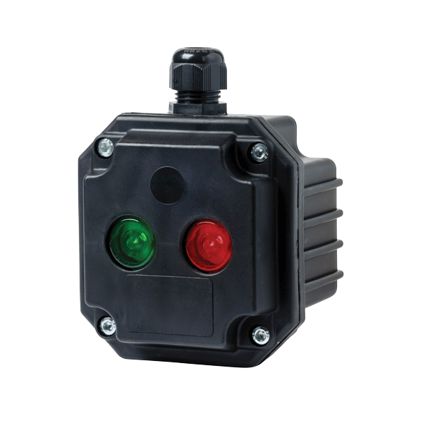 BOX WITH 1 GREEN LIGHT INDIC. WITH 1 ENTRY,IP65                                                                                                                                                                                                                