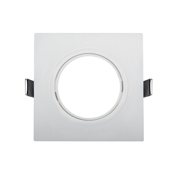 PLASTIC DOWNLIGHT SQUARE METAL RING 90X90mm WHITE