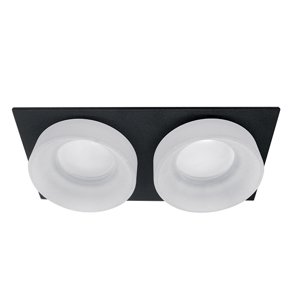 SA-045/2 DOUBLE DOWNLIGHT SQUARE BLACK/WHITE