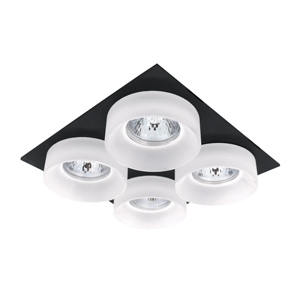 SA-045/4 QUADRUPLE DOWNLIGHT SQUARE BLACK/WHITE