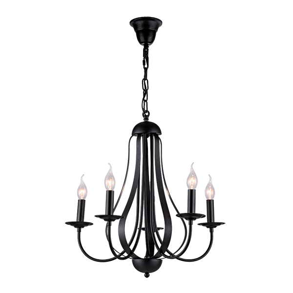 AMANDA CHANDELIER 5XE14 BLACK