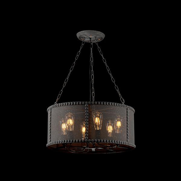 CARTER CHANDELIER 6XE27 BLACK D580mm