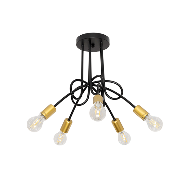 MYA CHANDELIER 5XE27 BLACK/GOLD