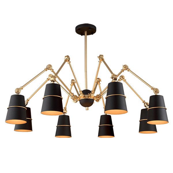 SPIDER CHANDELIER 8XE27 BLACK