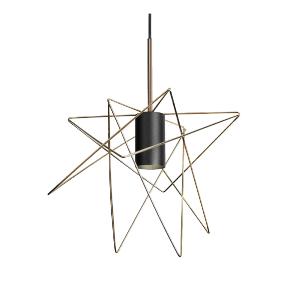 STAR PENDANT 1xE27 BLACK/GOLD