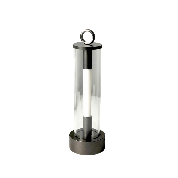 LED Table Lamp with 2 Brightness Levels and Breathing Mode, Rechargeable, Gun Black
