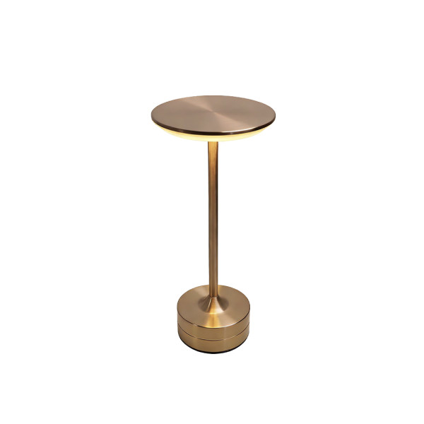 3CCT LED Touch Table Lamp, Rechargeable, Adjustable White Light, Gold