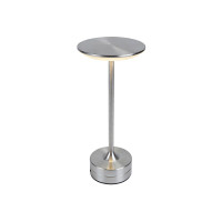 3CCT LED Touch Table Lamp, Rechargeable, Adjustable White Light, Silver