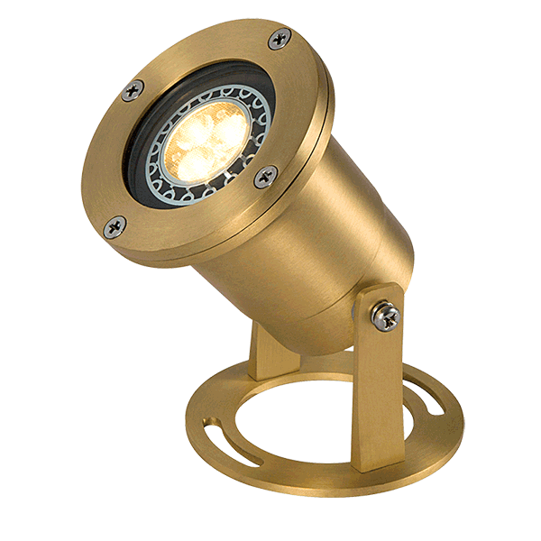 GROUND FIXTURE 1XGU5.3 IP68 POLISHED BRASS 