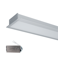 LED PROFILES RECESSED MOUNTING S77 48W 4000K 1200MM GREY+EMERGENCY KIT