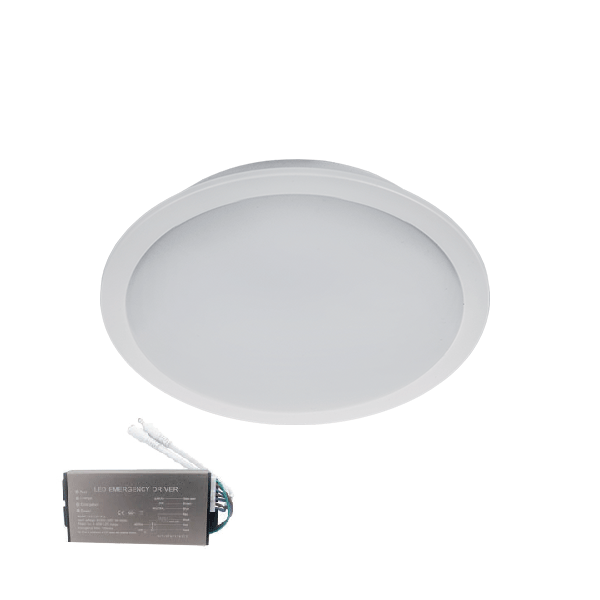 LED PANEL ROUND WATERPROOF 10W 4000K IP65+ EMERGENCY KIT