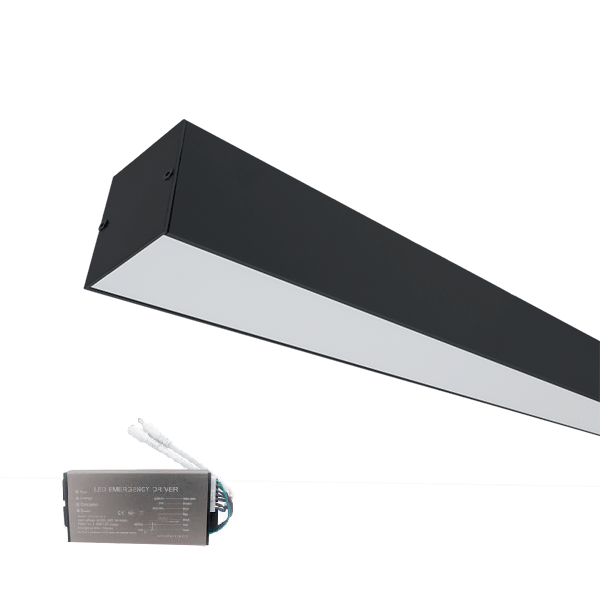 LED PROFILES FOR SURFACE MOUNTING S77 48W 4000K 1200MM BLACK+EMERGENCY KIT