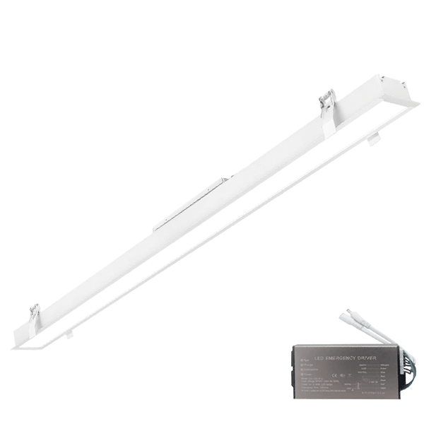 ELMARK LED PROFILE RECESSED 1500mm 50W 3000K WHITE + EMERGENCY KIT