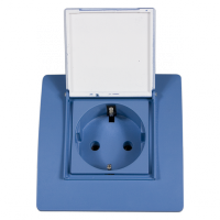 BASIC TZ107С GERMAN STANDARD SOCKET WITH COVER BLUE