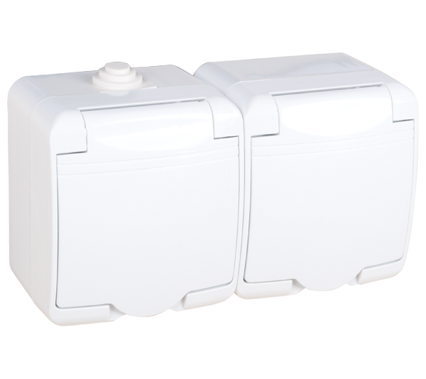 DOUBLE SOCKET WATERPROOF – WHITE COVER