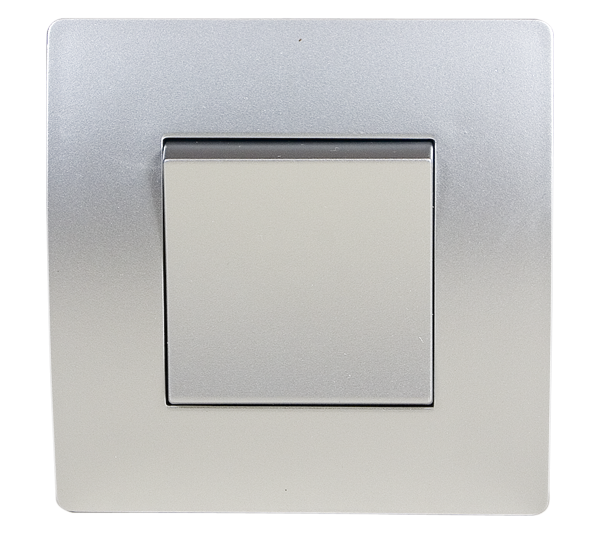 BASIC TG101 1 BUTTON 1 WAY SWITCH SILVER GREY