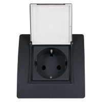 BASIC TZ107С GERMAN STANDARD SOCKET WITH COVER GRAPHITE