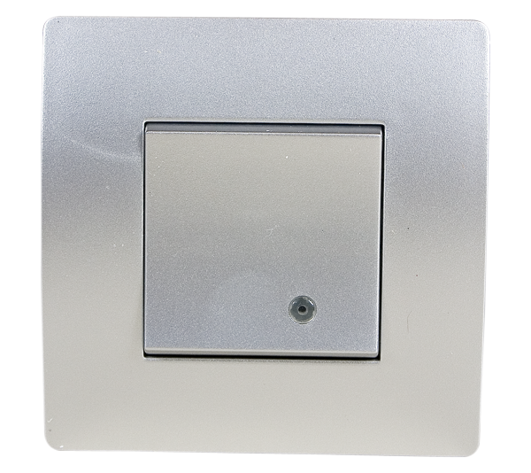 BASIC TG114 1 BUTTON 1 WAY SWITCH WITH LIGHT SILVER GREY