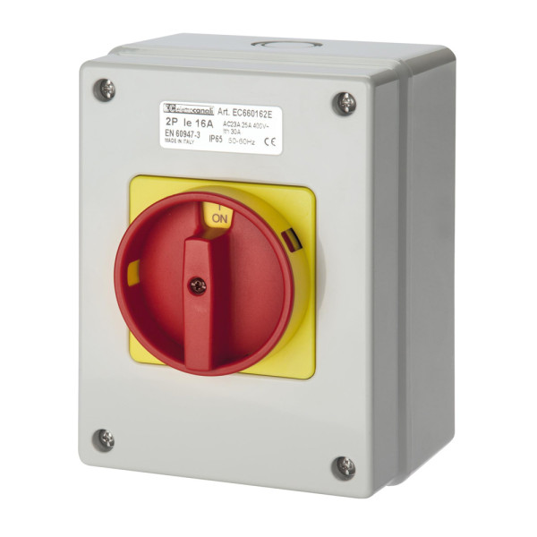 EC660 SURFACE SCHUNTING SWITCH 2P 16A RED                                                                                                                                                                                                                      