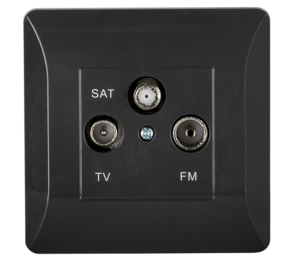 SPLENDOR EL0668 TV, FM, SAT SOCKET BLACK