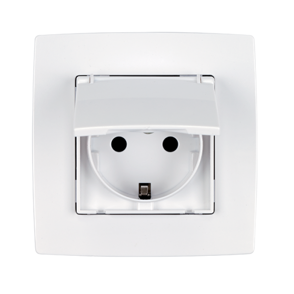 CITY GERMAN TYPE SOCKET WHITE WATERPROOF METALLIC WITH SCREW