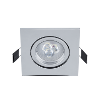 LED METAL SQUARE DOWNLIGHT WITH 6W GU10 2700K CHROME