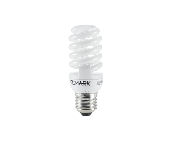 COMPACT FLUORESCENT LAMP SPIRAL D2 E27 15W 6400K