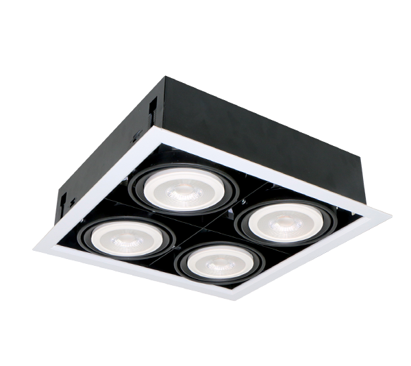 LED ACCENT FIXTURE QUAD412 12W 4XE27 2700K DARK GREY