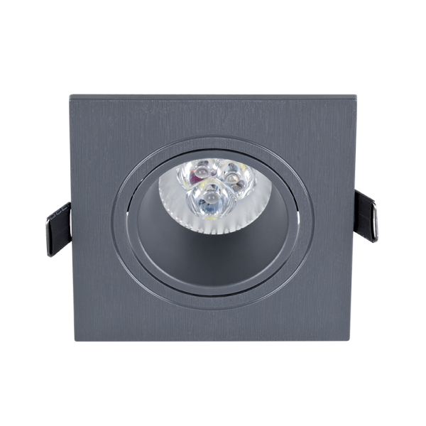 LED PLASTIC SQUARE DOWNLIGHT WITH 6W GU10 2700K GRAPHITE