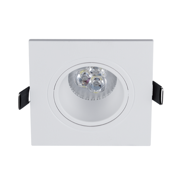 LED PLASTIC SQUARE DOWNLIGHT WITH 6W GU10 6400K WHITE