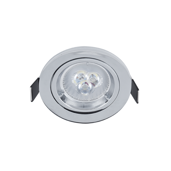 LED METAL ROUND DOWNLIGHT WITH 6W GU10 2700K CHROME