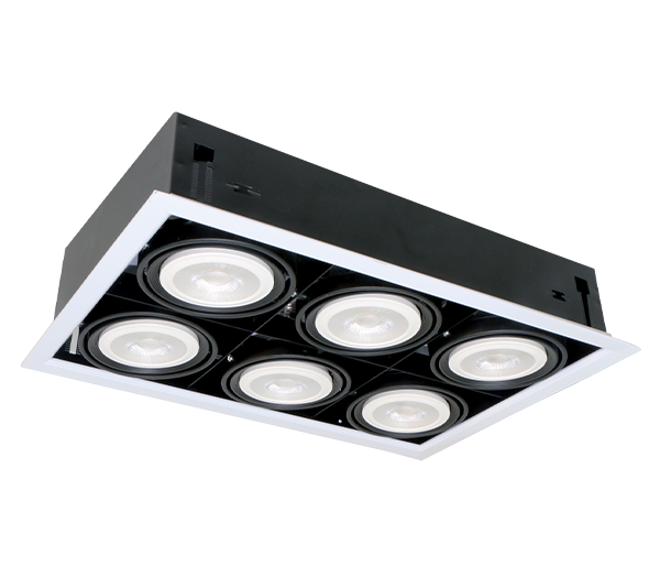 LED ACCENT FIXTURE QUAD612 12W 6XE27 2700K DARK GREY