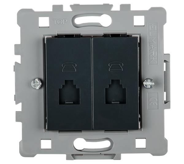 SPLENDOR EL06232 DOUBLE PHONE SOCKET BLACK