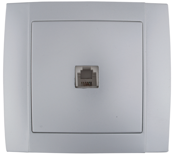 SR-2507 PHONE SOCKET SILVER GREY